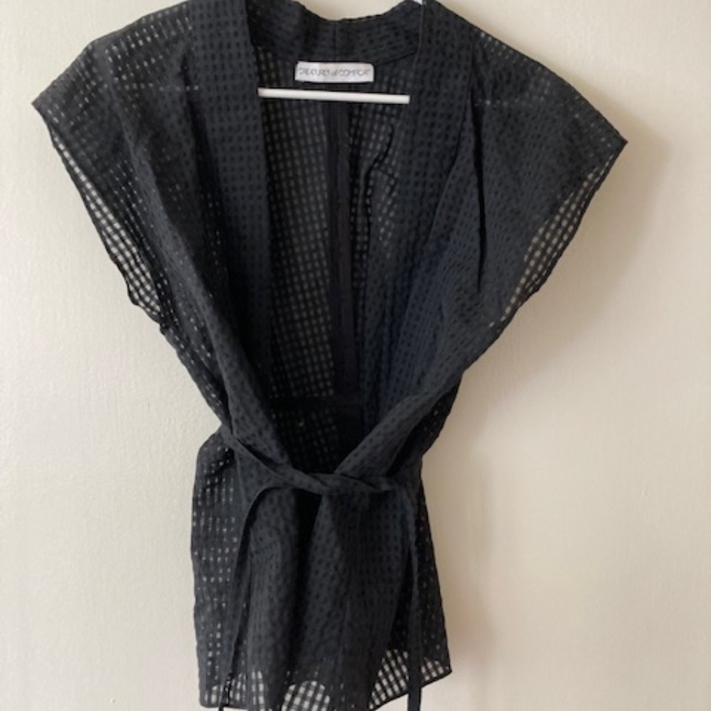 Creatures of Comfort sheer checked wrap M